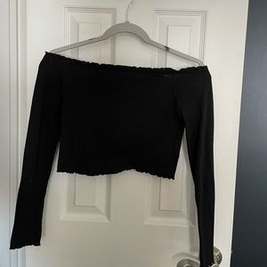 Cropped Off the Shoulder Long Sleeve